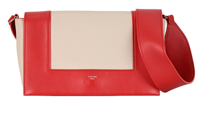 Medium Frame, &pound;430, Handbags, Grey/Red, Leather, Front view
